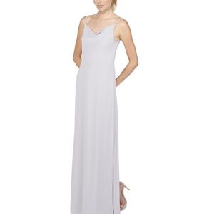 Joanna August Kimi Long grey silver bells gown